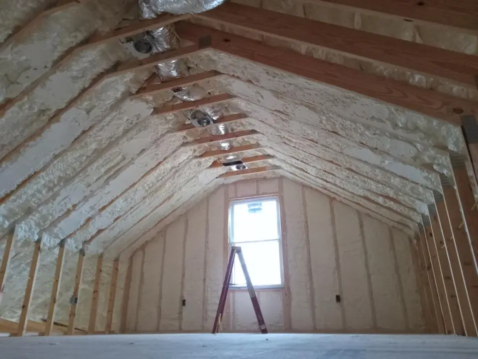 Spray foam roofing application for Crawl Space Insulation project in Girard